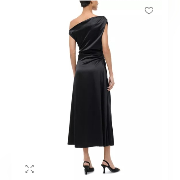 STAUD Phare Silk Blend One Shoulder Midi Dress 2 $695 - Picture 3 of 9